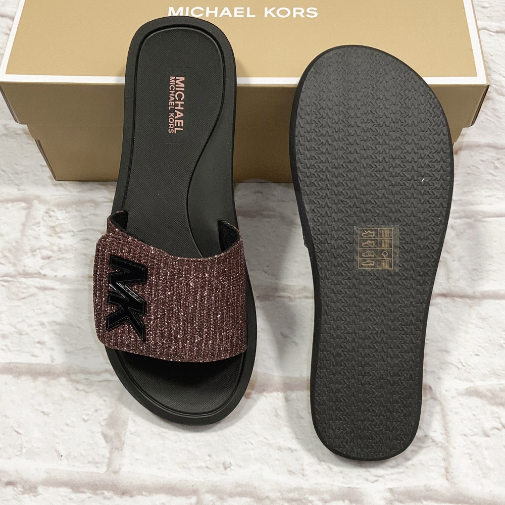 MICHAEL KORS MK Slide In Glitter Black Multi Color - Picture 5 of 7